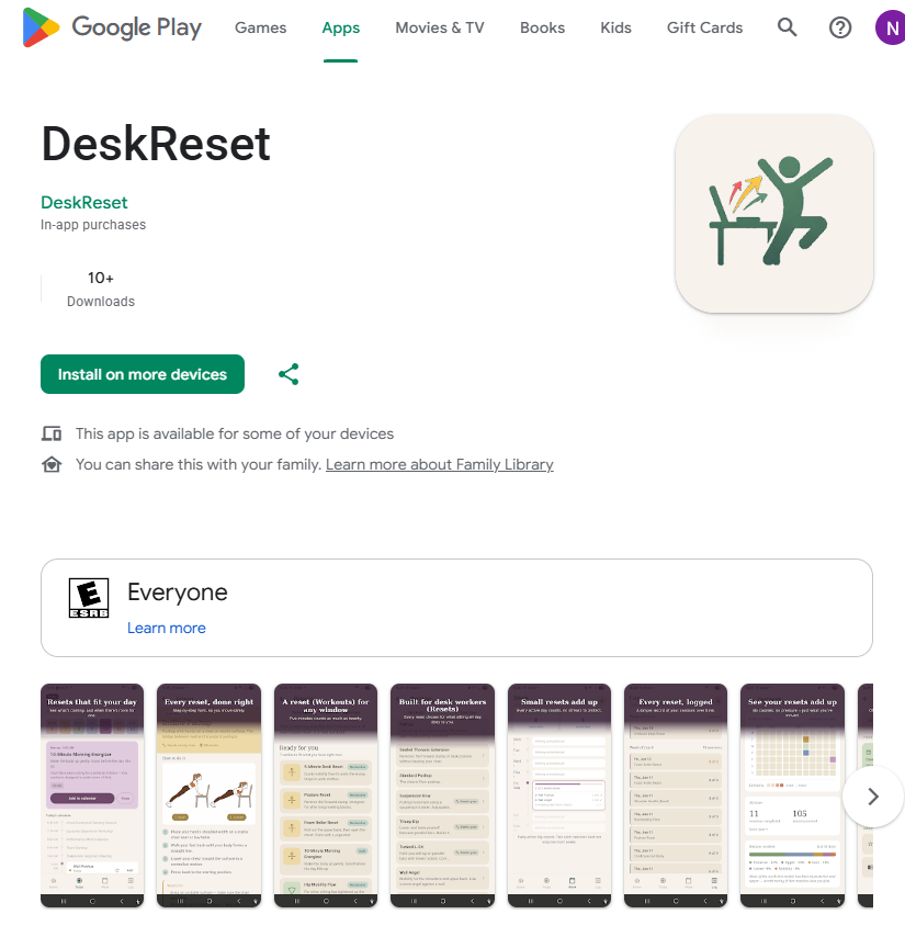DeskReset on Google Play